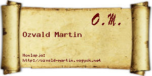Ozvald Martin névjegykártya
