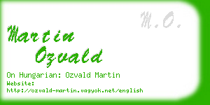 martin ozvald business card